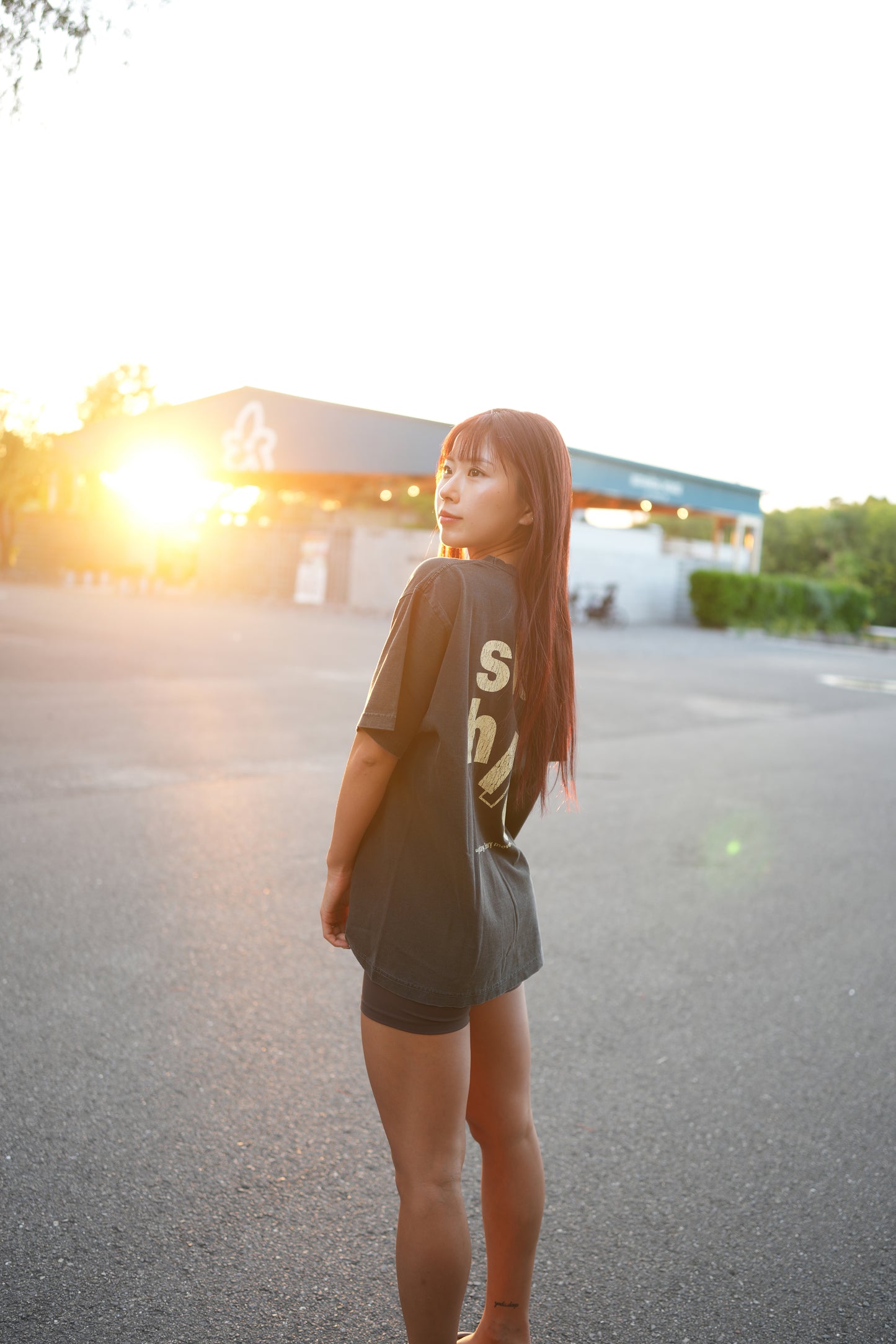 Pigment Dye Oversized LogoT-shirt