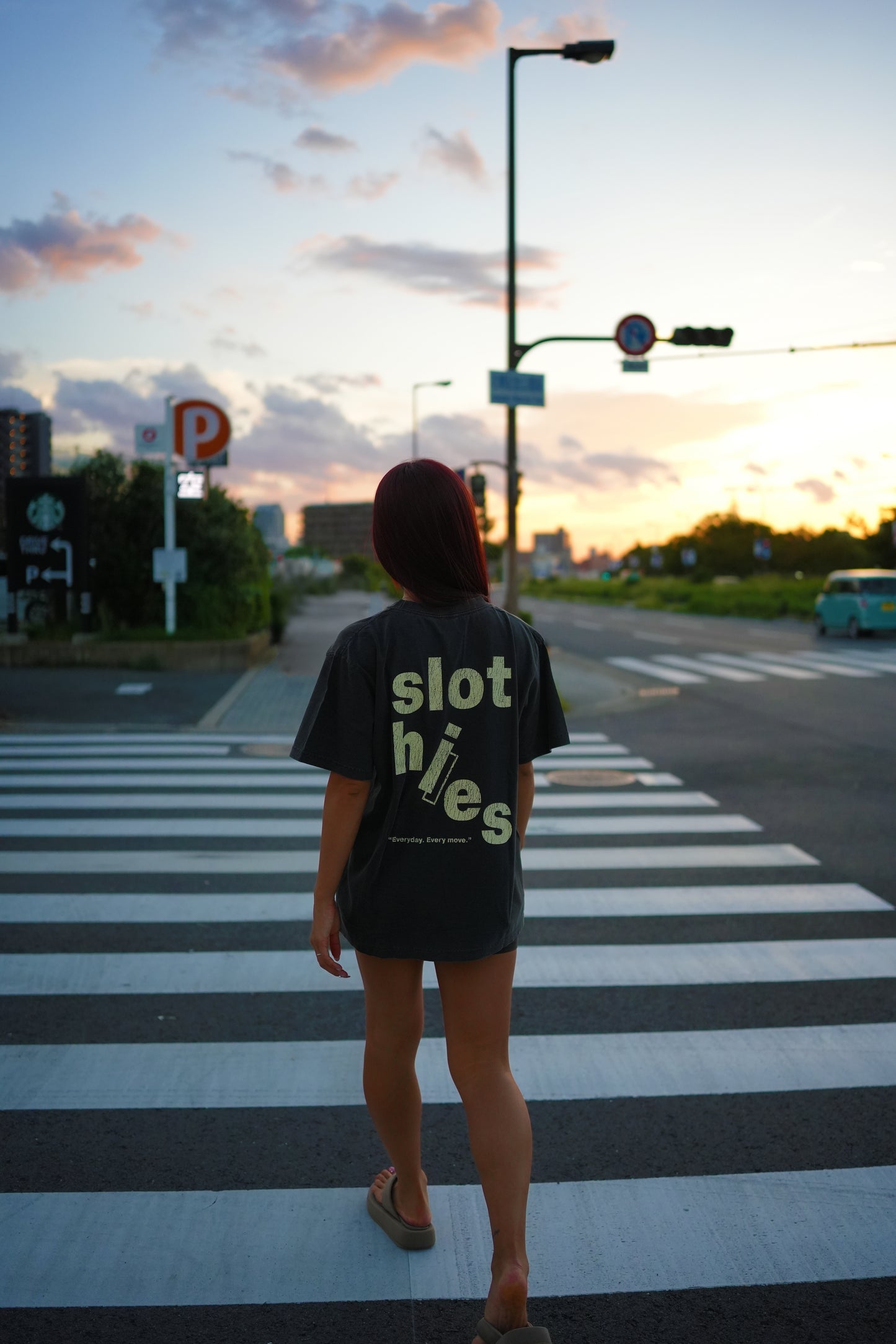 Pigment Dye Oversized LogoT-shirt